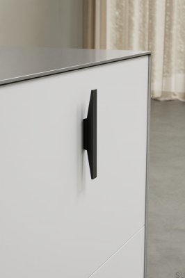 Oblong furniture handle Facet 32 Aluminum Black Matt
