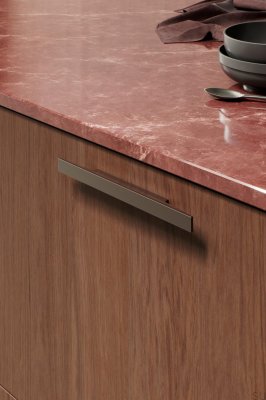 Oblong furniture handle Facet 96 Aluminum Brown Matt
