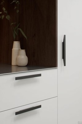 Oblong furniture handle Facet 96 Aluminum Black Matt