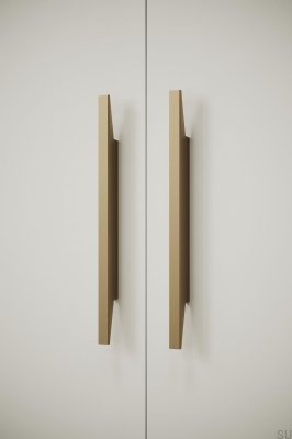 Oblong furniture handle Facet 160 Aluminum Gold Matte