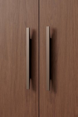 Oblong furniture handle Facet 160 Aluminum Brown Matt