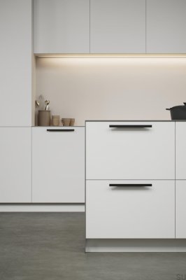 Oblong furniture handle Facet 160 Aluminum Black Matt