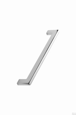 Elongated furniture handle Flat 192 Metal Silver Chrome
