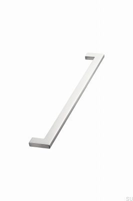 Elongated furniture handle Flat 256 Metal Silver