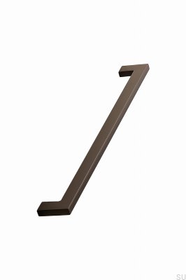Elongated furniture handle Flat 256 Metal Dark Brown