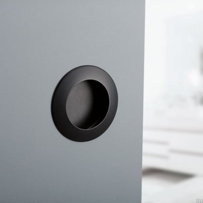 Recessed furniture handle Tap 60 Black metal