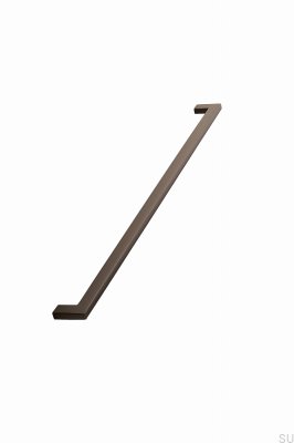 Elongated furniture handle Flat 448 Metal Dark Brown