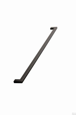 Elongated furniture handle Flat 448 Metal Black Matt