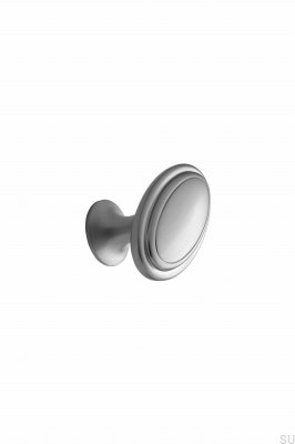 Oval 60 Metal Silver Furniture Knob