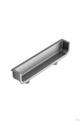 Recessed furniture handle Back 64 Metal Silver Sandblasted