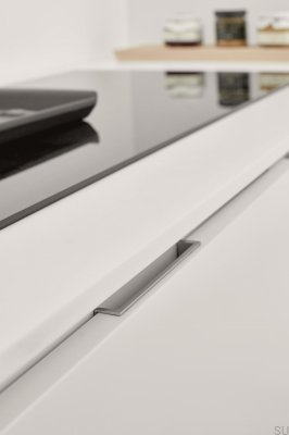 Recessed furniture handle Back 64 Metal Silver Sandblasted