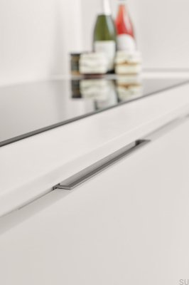Recessed furniture handle Back 128 Metal Silver Sandblasted