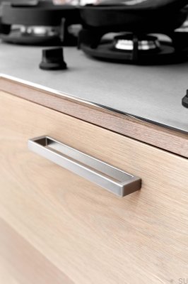 Cubico 96 Metal Silver Elongated Furniture Handle