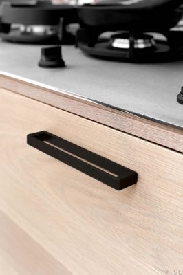 Cubico 96 Metal Matt Black Elongated Furniture Handle