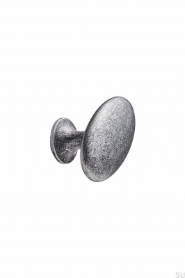 Oval Simple Furniture Knob W/Pins 26 Metal Gray