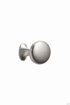Oval Simple W/O-Ring 26 Metal Silver Furniture Knob