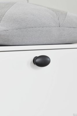 Oval Simple Furniture Knob W/Pins 26 Metal Matte Black