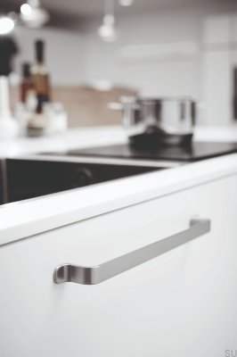 Rio 256 Metal Silver Elongated Furniture Handle