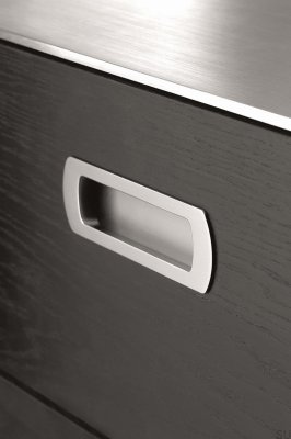 Recessed furniture handle Lux 128 Metal Silver