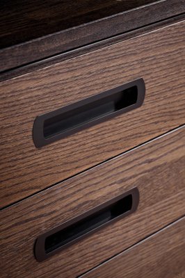 Recessed furniture handle Lux 128 Metal Matt Black