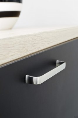 Common 160 Metal Silver Brushed Elongated Furniture Handle