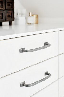 Classic 160 Metal Gray Elongated Furniture Handle