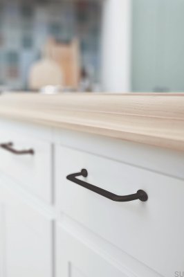 U-Turn 160 elongated furniture handle Metal Black Matt