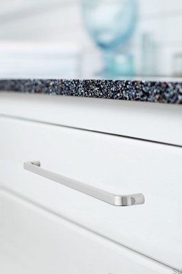 Base 320 Metal Silver Elongated Furniture Handle