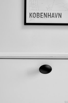 Furniture knob Dome W/O-Ring 49.8 Metal Matte Black