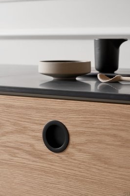 Tub Round 52.5 Recessed Furniture Handle Metal Matte Black