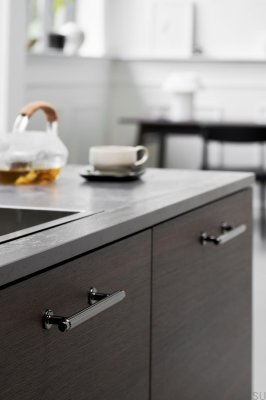 Villa 128 Black Nickel-Plated Elongated Furniture Handle