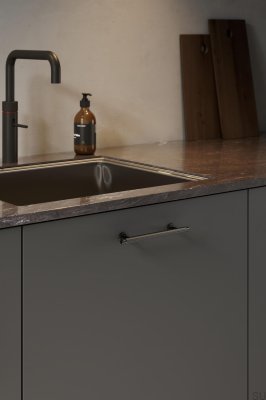 Villa 128 Metal Gun-Metal Elongated Furniture Handle