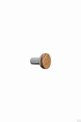 Bis 24 Wooden Oak Furniture Knob with Matte White