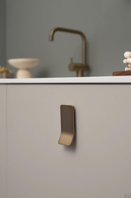 Leaf 32 Metal Brushed Gold Elongated Furniture Handle