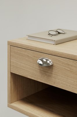 Luna 64 Metal Elongated Furniture Handle Silver Nickel Plated