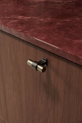 T-Bar Bond 50 Furniture Knob Brushed Gold Aluminum with Antique Bronze