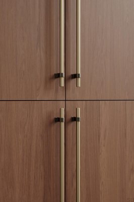 Bond 320 Aluminium Brushed Gold with Antique Bronze Elongated Furniture Handle