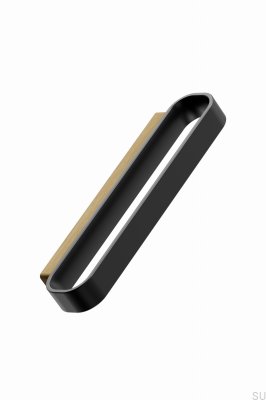 Elongated furniture handle Race 96 Wooden Oak with Black Matte