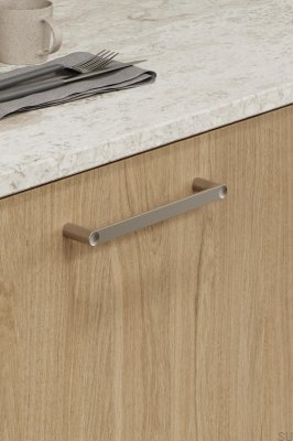 Punto 160 elongated furniture handle, metal, nickel-plated, matt