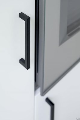 Square 10 W/Texture OceanIX 128 Plastic Black Furniture Handle