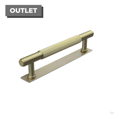 Salo Stripe 128 brushed gold oblong furniture handle
