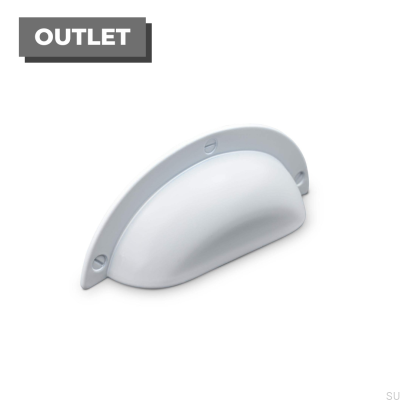 Conti 64 shell furniture handle, metal, matt white