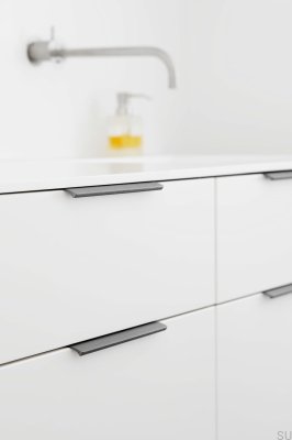 Edge Straight 40 Aluminum Brushed Anthracite Furniture Handle