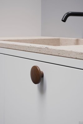 Discos 50 Furniture Knob Wooden Walnut