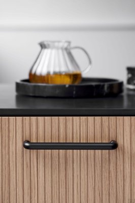 Carve 160 Metal Matt Black Elongated Furniture Handle