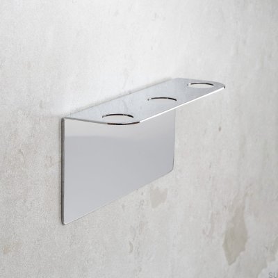 Triple soap dispenser holder Steel Chrome Polished