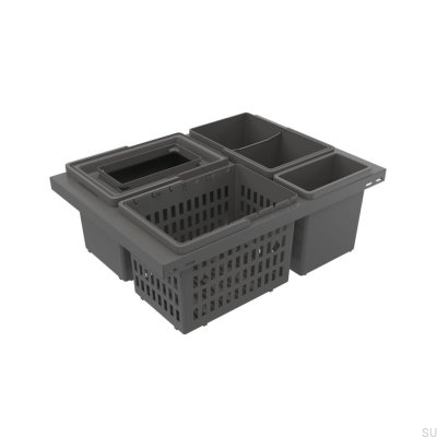 Cube Basic Low Eco 600 Recycling Bin Dark Gray