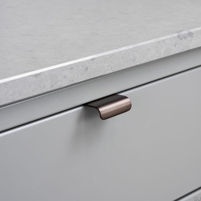 Lip 40 Brass Brown Brushed Edge Furniture Handle