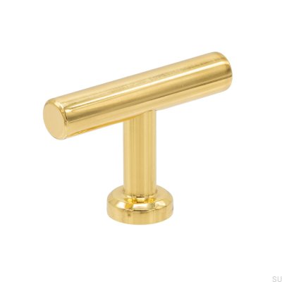 T-Bar Viva furniture knob, brass, polished
