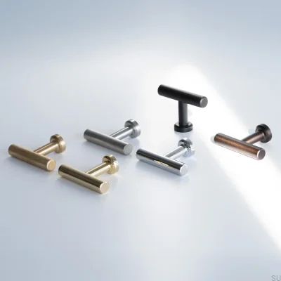 T-Bar Viva furniture knob, brass, polished